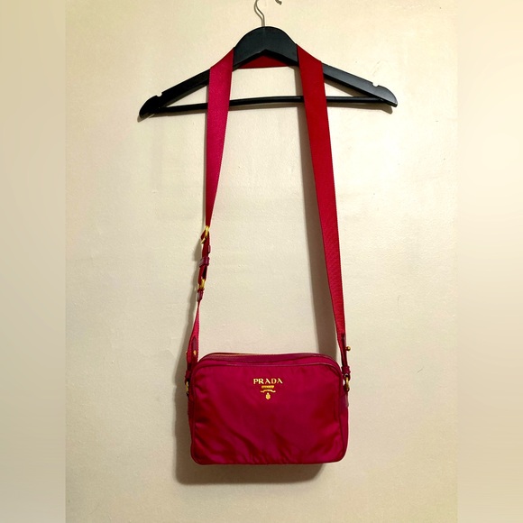 PRADA MILANO BAG ROSE RED TESSUTO-SOFT CA - Picture 2 of 10